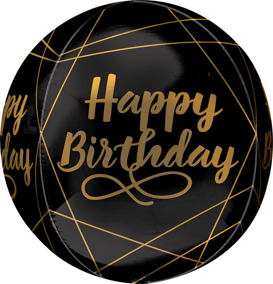 Black Happy Birthday Balloon