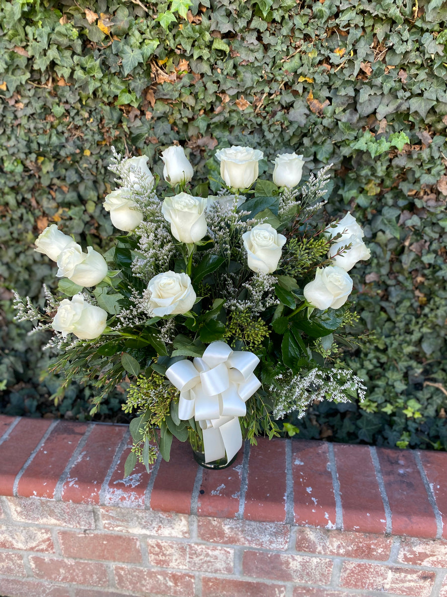 Dozen White Roses