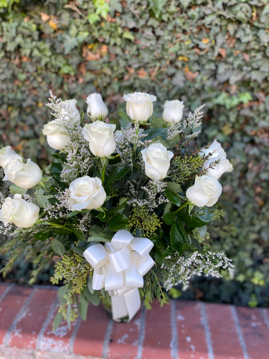 Dozen White Roses