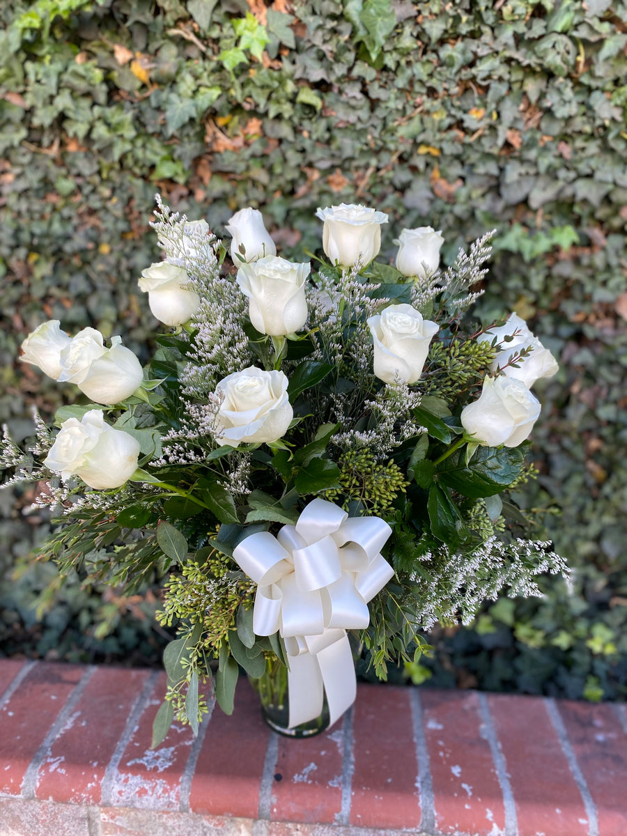 Dozen White Roses